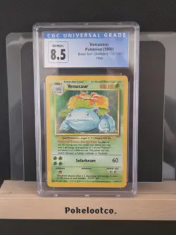 Venusaur Holo Rare 15 Base Set Unlimited 1999 Pokemon Card CGC 8.5 - Image 1