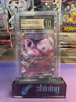 CGC 10 PRISTINE Japanese Mew ex 151/165 Holo RR sv2a Pokemon Card - Image 1