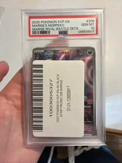 2025 Pokemon TCG—Marnie's Morpeko #206 Scarlet & Violet Promo Cards— Foil PSA 10 - Image 1