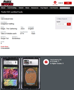 2023 MTG Magic the Gathering Lord of Rings Surge Foil Delighted Halfling CGC 9 - Image 3