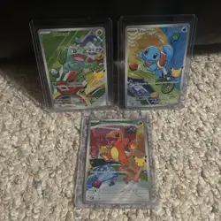 Pokemon First Partner Illustration Collection Series 1 Kanto Gen 1 Starters Set - Image 1