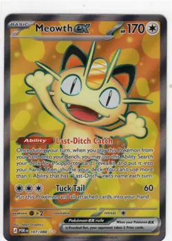 Meowth ex 107/088 ME03 Perfect Order Holo Rare NM Pokemon TCG - Image 1