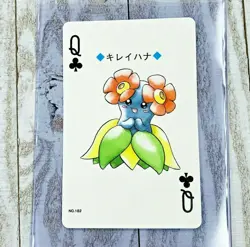 Queen of Clubs Bellossom 182 Pokemon Poker Playing Card 1999 Japan Lugia Silver - Image 1