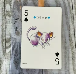 5 of Spades Rattata 19 Pokemon Poker Playing Card 1999 Japan Lugia Silver - Image 1