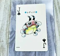 Jack of Clubs Ledyba 165 Pokemon Poker Playing Card 1999 Japan Lugia Silver - Image 1