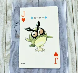 Jack of Hearts Hoothoot 163 Pokemon Poker Playing Card 1999 Japan Lugia Silver - Image 1