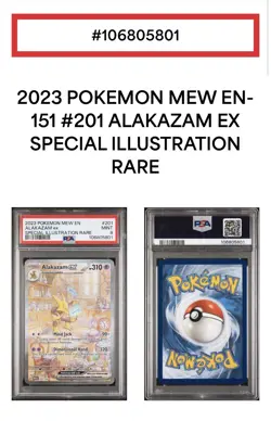 2023 POKEMON MEW EN-151 SPECIAL ILLUSTRATION RARE #201 ALAKAZAM EX PSA 9 MINT - Image 5