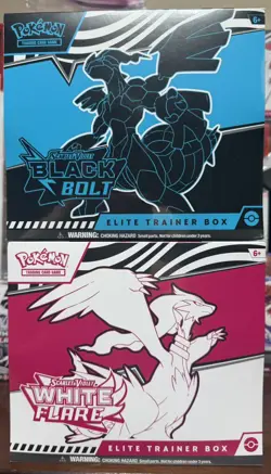 Pokemon Black Bolt and White Flare Elite Trainer Box ETB Set of 2 FACTORY SEALED - Image 1