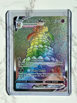Pokemon TCG Alcremie VMAX Full Art Shining Fates 073/072 Rainbow Holo Secret - Image 1
