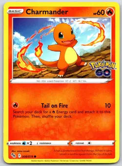 POKEMON POKEMON GO CHARMANDER 008/078 COMMON NM - Image 1