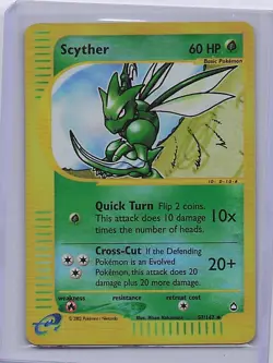 Scyther 57 Uncommon Aquapolis Pokemon Heavily Played Reverse Holo - Image 1