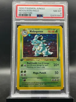1999 Pokemon Jungle Nidoqueen #7 07/64 Holo 1st Edition PSA 8 - Image 1