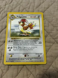 Pokemon TCG Pidgeotto Base Set 22/102 Regular Shadowless - Image 1