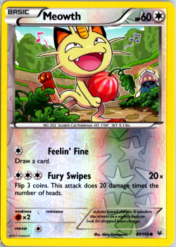Meowth 67/108 XY Roaring Skies REVERSE HOLO MINT! Pokemon - Image 1