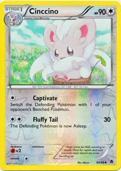 Cinccino 85/98 B&W Emerging Powers REVERSE HOLO PERFECT MINT! Pokemon - Image 1