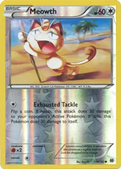 Meowth 114/162 XY Breakthrough REVERSE HOLO MINT! Pokemon - Image 1
