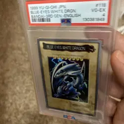 1999 YU-GI-OH! JPN BANDAI-3RD GENERATION ENGLISH BLUE-EYES WHITE DRAGON PSA 4 - Image 3