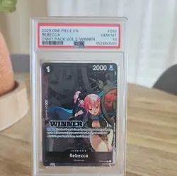 2025 ONE PIECE TOURNAMENT PACK VOL.2 WINNER #092 REBECCA PSA 10 - Image 1