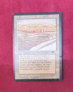 STRIP MINE Even Horizon Antiquities Magic Gathering MTG NM **dinged** - Image 1