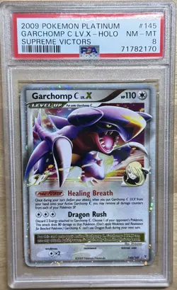 2009 POKEMON PLATINUM SUPREME VICTORS #145 GARCHOMP C LV.X-HOLO PSA 8 - Image 1