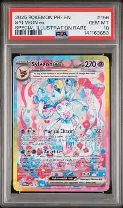 2025 POKEMON PRE EN-PRISMATIC EVOLUTIONS #156 SYLVEON EX PSA 10 - Image 1