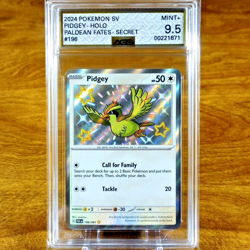Pokemon Paldean Fates Pidgey 196/091 AGS Mint+ 9.5 Shiny Holo Secret Rare 2024 - Image 1