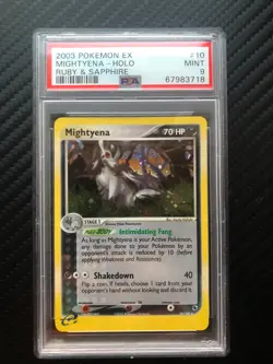 Pokemon Mightyena Holo Ex Ruby and Sapphire 10/109 PSA 9 MINT - Image 1