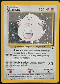 Chansey 3/130 Holo Pokemon Base Set 2 MP - Image 1