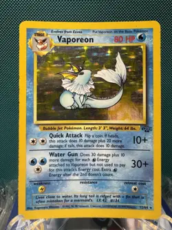 Pokemon - Vaporeon - 12/64 Jungle Holo MP - Image 1