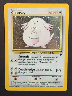 Pokemon Base Set 2 Chansey 3/130 Vintage Holo Rare - Image 1