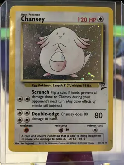 Pokemon TCG Chansey Base Set 2 3/130 Holo Unlimited Holo Rare MP 4 - Image 1