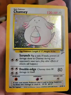 BASE SET 2 - CHANSEY #3/130 - Rare HOLOFOIL HOLO POKEMON MP - Image 1