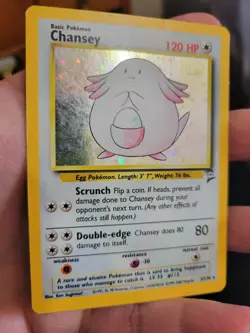 BASE SET 2 - CHANSEY #3/130 - Rare HOLOFOIL HOLO POKEMON MP - Image 2