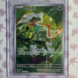 Pokemon Caterpie 172/165 Scarlet & Violet 151 Illustration Rare Holo 50 HP Engl… - Image 3