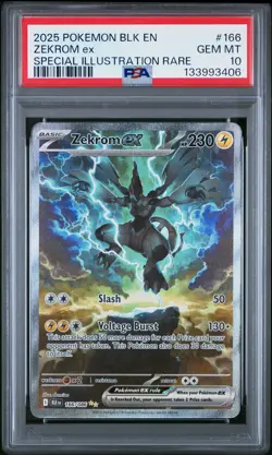 2025 POKEMON BLK EN-BLACK BOLT SPECIAL ILLUSTRATION RARE #166 ZEKROM EX PSA 10 - Image 1