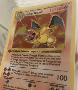 Pokemon Charizard Base Set Shadowless Holo Rare 4/102 120 HP 1st Edition English - Image 1