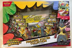 Pokemon TCG Ascended Heroes Premium Poster Collection Mega Lucario ( New/Sealed) - Image 1