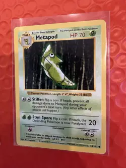 1999 Pokemon Base Set - 54/102 Metapod Shadowless 1st Edition - NM - Image 1