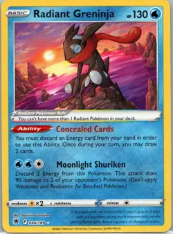 Pokemon TCG Radiant Greninja 046/189 Astral Radiance Holo NM - Image 1