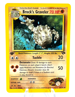 1st Edition Brock's Graveler 34/132 - Gym Challenge - Uncommon - Pokemon - NM - Image 1