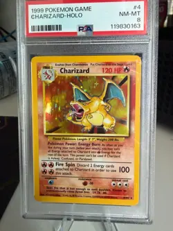 1999 Pokemon Game Base Set #4 Charizard Holo PSA 8 NM-MT - Image 1