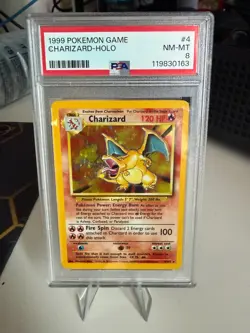 1999 Pokemon Game Base Set #4 Charizard Holo PSA 8 NM-MT - Image 3