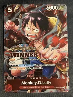 Monkey.D.Luffy Treasure Cruise WINNER Stamped Promo - One Piece NM - Image 1