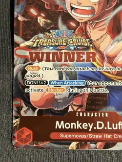 Monkey.D.Luffy Treasure Cruise WINNER Stamped Promo - One Piece NM - Image 3