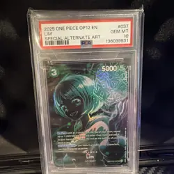 2025 ONE PIECE OP12-LEGACY OF THE MASTER SPECIAL ALTERNATE ART #037 LIM PSA 10 - Image 1