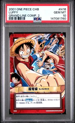2001 Japanese One Piece CHB Luffy H16 PSA 10 GEM MINT Grand Line Comp. 2 - Image 3