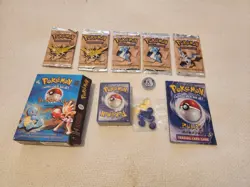 5 Fossil Booster Packs sealed plus open Blackout Theme Deck w/sealed card deck. 742818060714 - Image 1