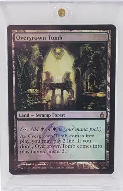 RARE 2005 MAGIC MTG RAVNICA CITY OF GUILDS OVERGROWN TOMB FOIL CARD UNPLAYED !!! - Image 1