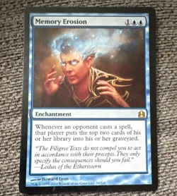 Wizards of the Coast Memory Erosion MTG Blue Enchantment Card 2011 - Image 1