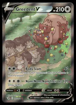 Pokemon Cards Greedent V 257/264 Fusion Strike Ultra Rare NM - Image 1